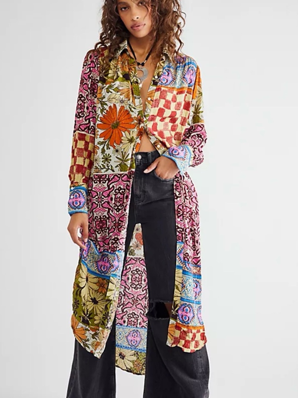 Free People Jackie Printed Maxi Top - Picture 1 of 9